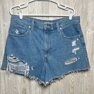 Levi’s High Waisted Mom Shorts distressed Size 33